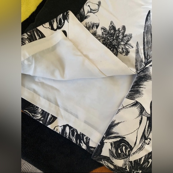 White House Black-Market White/Black Floral Colorblock Pencil Skirt 0 PreOwned - Picture 7 of 8